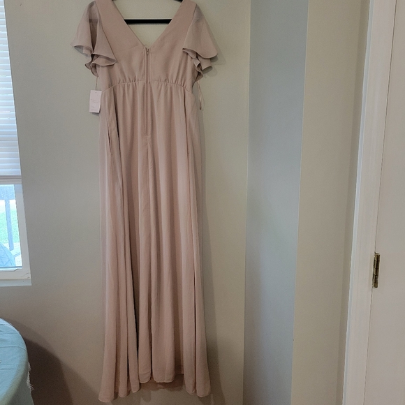 Birdy Grey Hannah Taupe Empire Chiffon Bridesmaid Wedding Dress. Size M - Picture 5 of 11